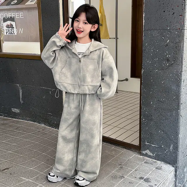 比比我休闲运动套装  女童春秋季脏脏大童潮牌小孩衣服 小女孩长袖洋气时髦 舒适帅气轻便
