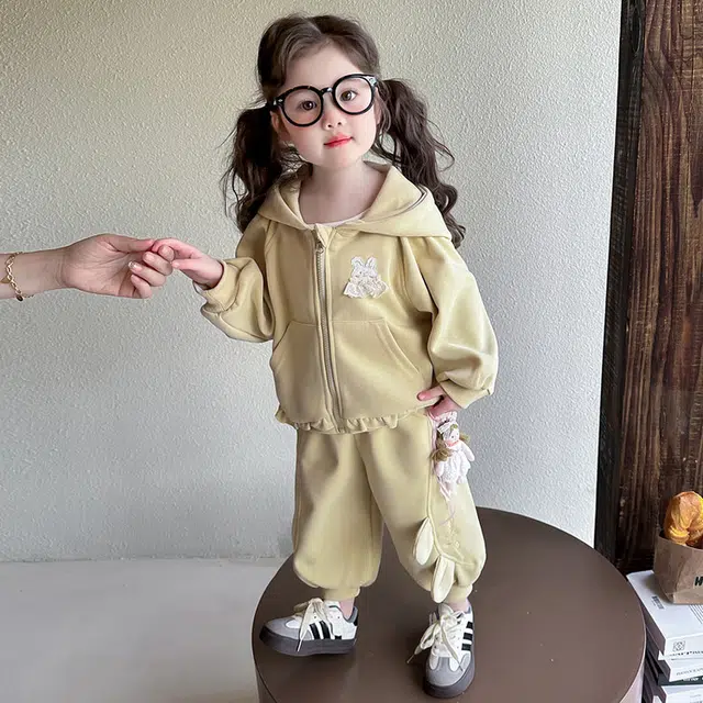 比比我休闲运动套装   女童春秋季大童百搭 时尚潮牌小孩衣服 小女孩长袖洋气时髦 舒适帅气轻便