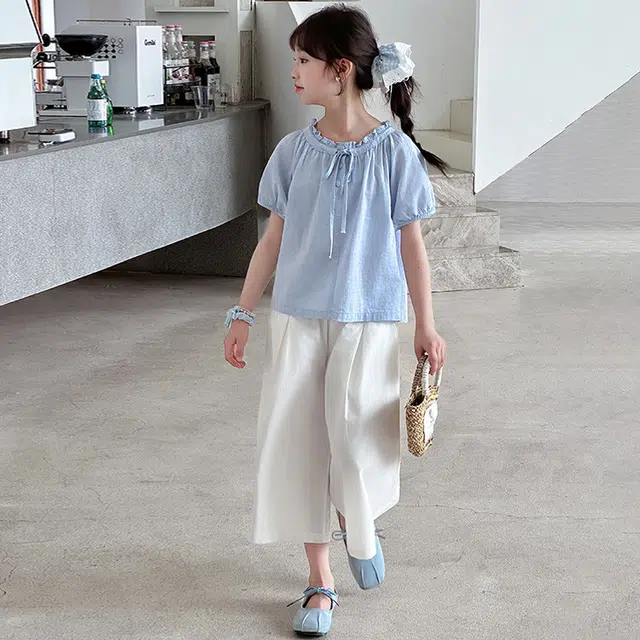 比比我儿童休闲运动套装 女童夏季 小孩衣服 小女孩短袖 洋气短裤套 大童潮牌