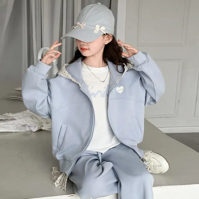 比比我休闲运动套装  女童春秋季大童潮牌小孩衣服 小女孩长袖洋气时髦 舒适帅气轻便
