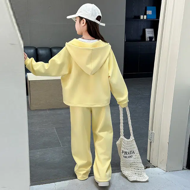 比比我休闲运动套装  女童春秋季腊肠狗大童潮牌小孩衣服 小女孩长袖洋气时髦 舒适帅气轻便