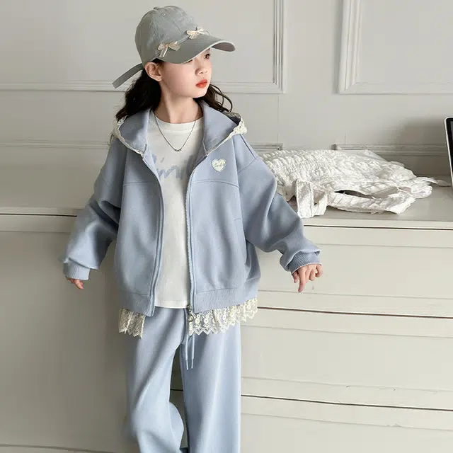 比比我休闲运动套装  女童春秋季大童潮牌小孩衣服 小女孩长袖洋气时髦 舒适帅气轻便
