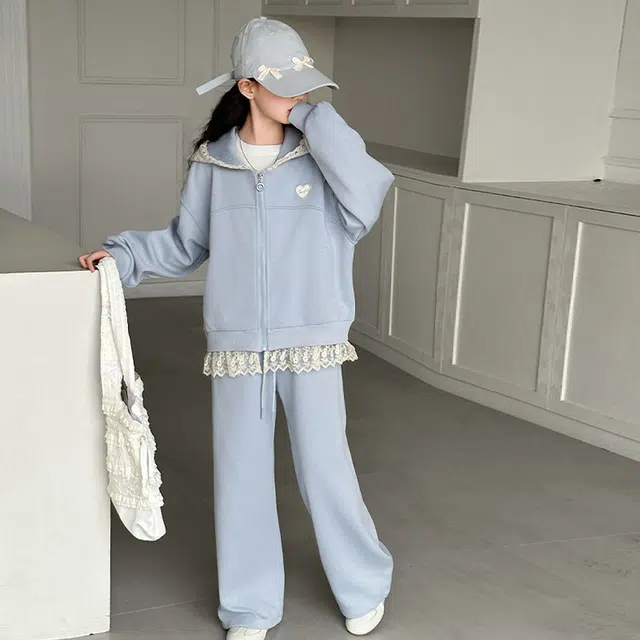 比比我休闲运动套装  女童春秋季大童潮牌小孩衣服 小女孩长袖洋气时髦 舒适帅气轻便