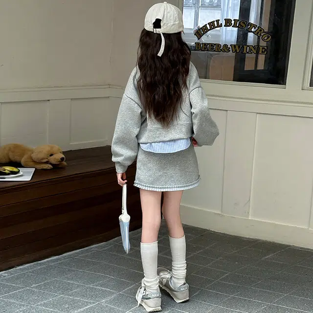 比比我休闲运动套装  女童春秋季大蝴蝶结大童潮牌小孩衣服 小女孩长袖洋气时髦 舒适帅气轻便