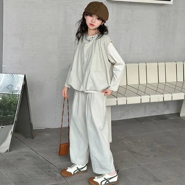 比比我休闲运动套装  女童春秋季韩版时尚大童潮牌小孩衣服 小女孩短袖洋气时髦 舒适帅气轻便