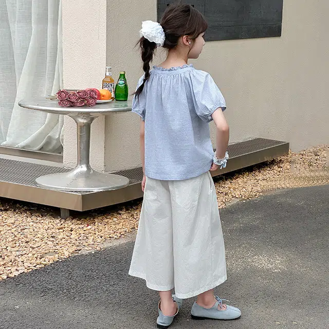 比比我儿童休闲运动套装 女童夏季 小孩衣服 小女孩短袖 洋气短裤套 大童潮牌