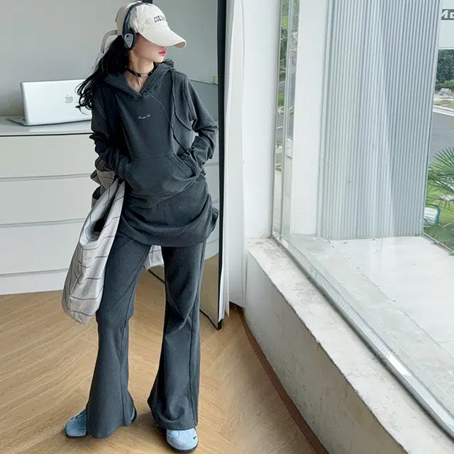 比比我休闲运动套装  女童春秋季连帽卫衣屁帘裤大童潮牌小孩衣服 小女孩短袖洋气时髦 舒适帅气轻便