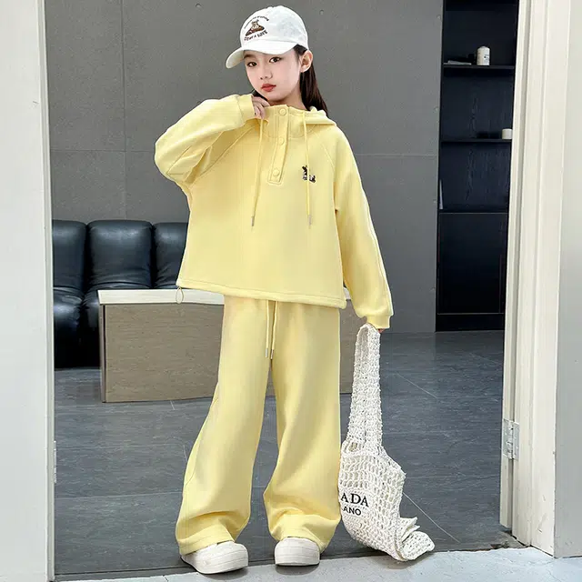 比比我休闲运动套装  女童春秋季腊肠狗大童潮牌小孩衣服 小女孩长袖洋气时髦 舒适帅气轻便