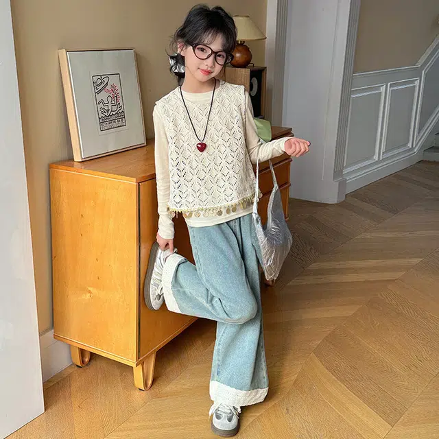 比比我休闲运动套装  女童春秋时尚 百搭季大童潮牌小孩衣服 小女孩长袖洋气时髦 舒适帅气轻便
