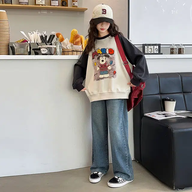 比比我休闲运动套装  女童春秋季卡通狗卫衣大童潮牌小孩衣服 小女孩长袖洋气时髦 舒适帅气轻便