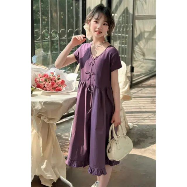比比我连衣裙 洋气舒适时髦短袖 中小童