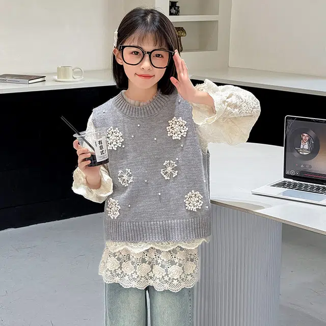 比比我休闲运动套装  女童春秋季韩版潮流大童潮牌小孩衣服 小女孩短袖洋气时髦 舒适帅气轻便