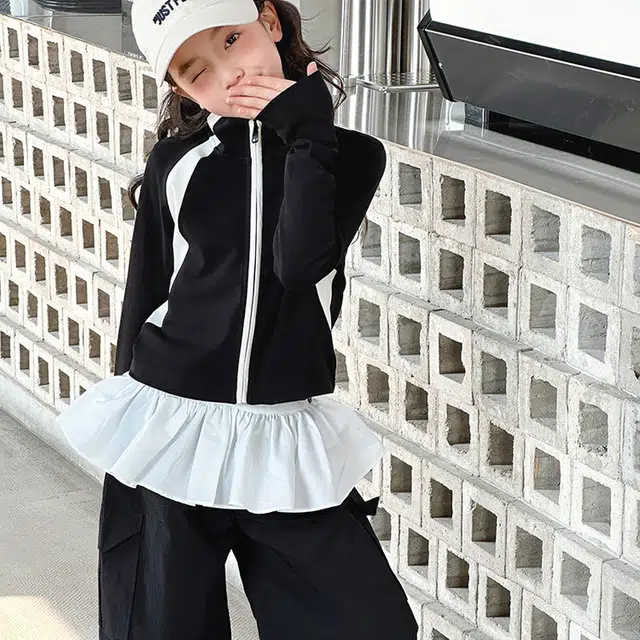 比比我休闲运动套装  女童春秋季时尚 百搭大童潮牌小孩衣服 小女孩短袖洋气时髦 舒适帅气轻便
