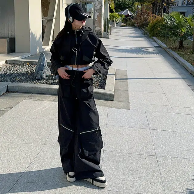 比比我休闲运动套装  女童春秋季重工工装大童潮牌小孩衣服 小女孩短袖洋气时髦 舒适帅气轻便