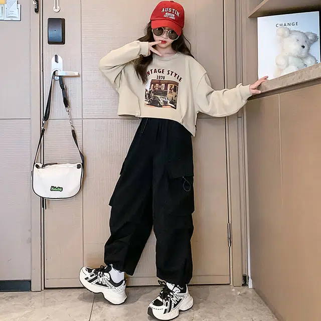 比比我休闲运动套装   女童春秋季大童潮牌小孩衣服 小女孩韩版 长袖洋气时髦 舒适帅气轻便