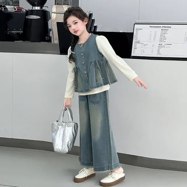 比比我休闲运动套装   女童春秋季大童潮牌时尚 百搭 小孩衣服 小女孩长袖洋气时髦 舒适帅气轻便