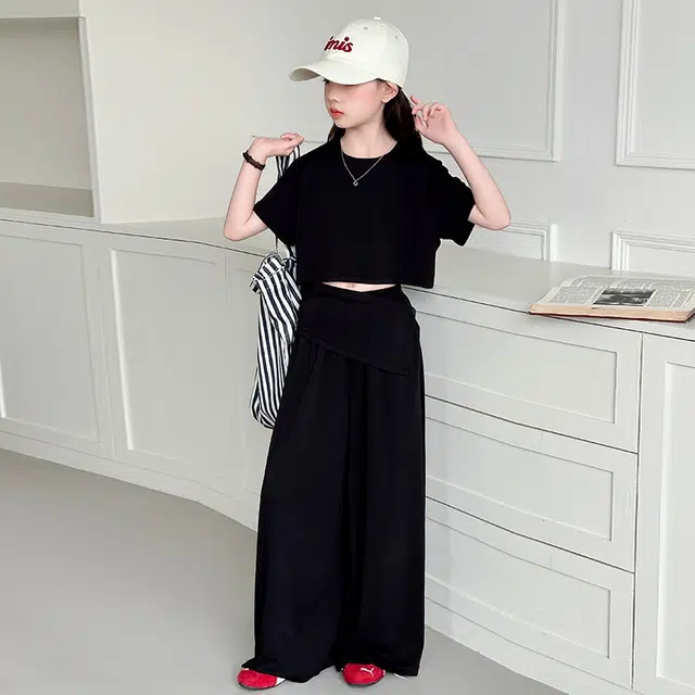 比比我儿童休闲运动套装 女童夏季 小孩衣服 小女孩纯色  大童潮牌 百搭舒适 潮流短袖