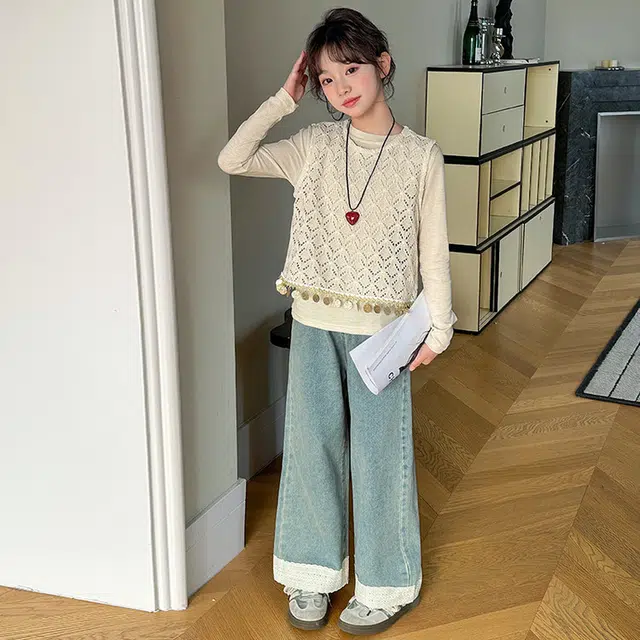 比比我休闲运动套装  女童春秋时尚 百搭季大童潮牌小孩衣服 小女孩长袖洋气时髦 舒适帅气轻便