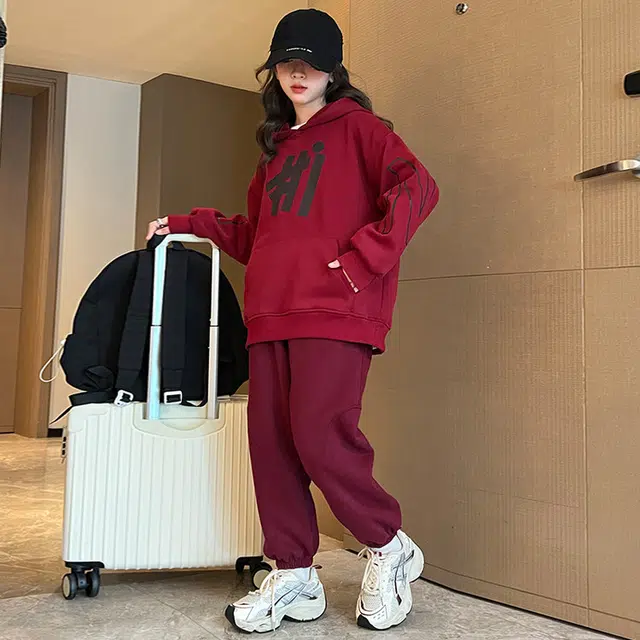 比比我休闲运动套装  女童春秋季时尚 百搭大童潮牌小孩衣服 小女孩长袖洋气时髦 舒适帅气轻便