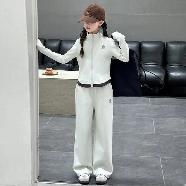 比比我休闲运动套装  女童春秋季 韩版 时尚大童潮牌小孩衣服 小女孩长袖洋气时髦 舒适帅气轻便