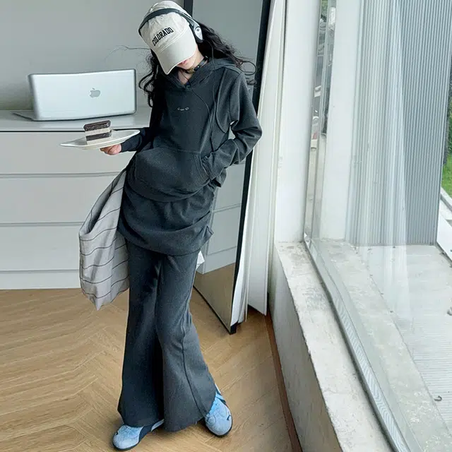 比比我休闲运动套装  女童春秋季连帽卫衣屁帘裤大童潮牌小孩衣服 小女孩短袖洋气时髦 舒适帅气轻便