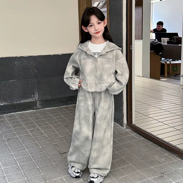 比比我休闲运动套装  女童春秋季脏脏大童潮牌小孩衣服 小女孩长袖洋气时髦 舒适帅气轻便