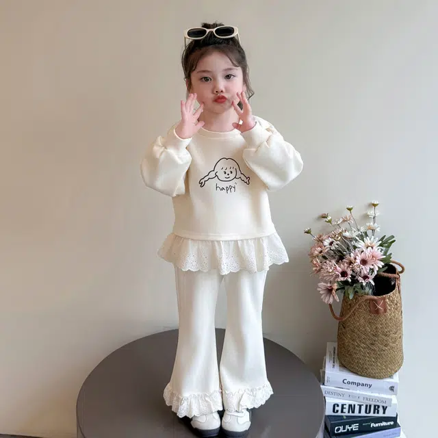 比比我休闲运动套装  女童春秋季时尚 百搭 显瘦大童潮牌小孩衣服 小女孩长袖洋气时髦 舒适帅气轻便