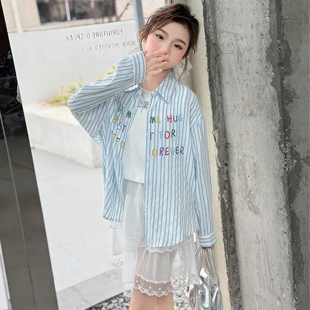 比比我休闲运动套装  女童春秋季韩版 百搭大童潮牌小孩衣服 小女孩短袖洋气时髦 舒适帅气轻便