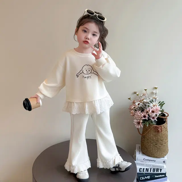 比比我休闲运动套装  女童春秋季时尚 百搭 显瘦大童潮牌小孩衣服 小女孩长袖洋气时髦 舒适帅气轻便