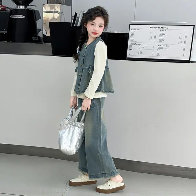 比比我休闲运动套装   女童春秋季大童潮牌时尚 百搭 小孩衣服 小女孩长袖洋气时髦 舒适帅气轻便
