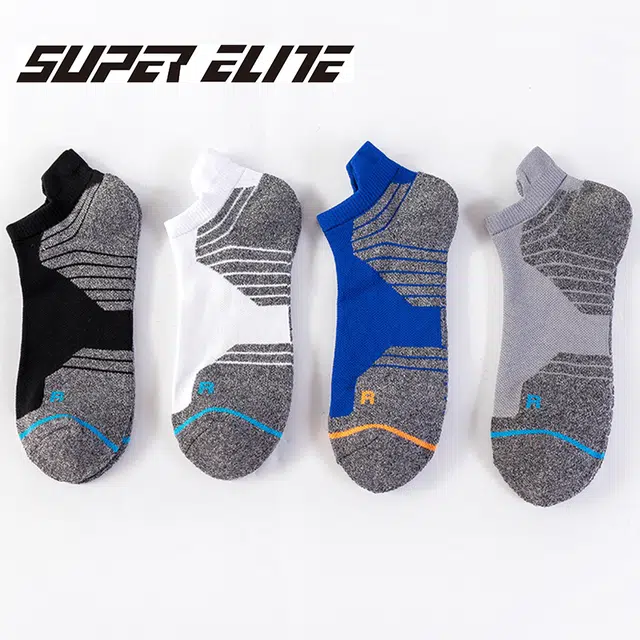 睦隆世家 专业实训级运动健身舒适透气减震耐磨短筒篮球袜 男款