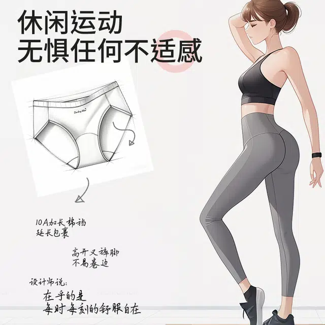 水中花 性感舒适透气抑菌平角内裤 女款 礼袋装
