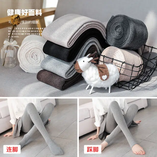 水中花 加绒加厚高腰打底裤简约百搭高弹微压显瘦连裤袜外穿抗寒锁温秋冬保暖裤 女款