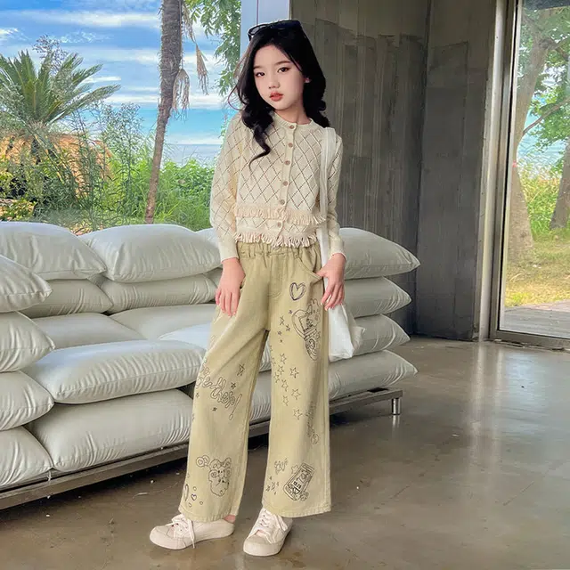 天才小熊休闲运动套装 女童夏季大童潮牌小孩衣服 小女孩短袖洋气时髦 漂亮 甜美 时尚 儿童款