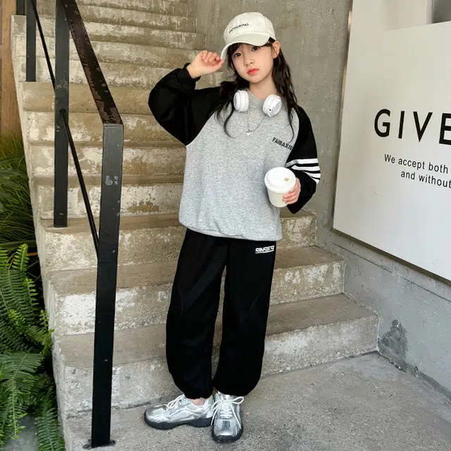 天才小熊休闲运动套装 女童春秋季百搭大童潮牌小孩衣服 小女孩短袖洋气时髦 舒适帅气轻便