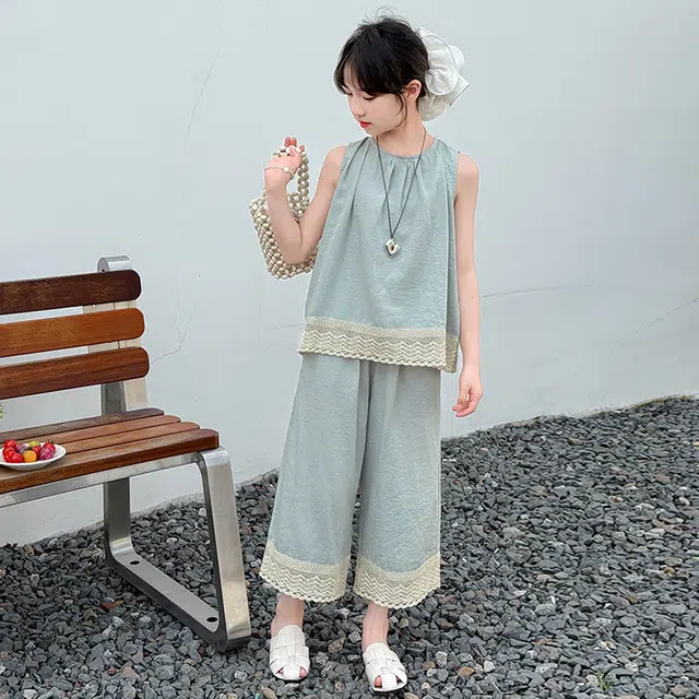 天才小熊休闲运动套装 女童夏季大童潮牌小孩衣服 小女孩短袖洋气时髦 漂亮 甜美 潮流
