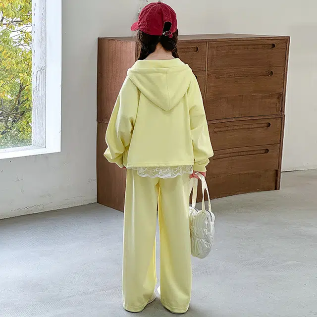 天才小熊休闲运动套装  女童春秋季时尚卡通大童潮牌小孩衣服 小女孩短袖洋气时髦 舒适帅气轻便