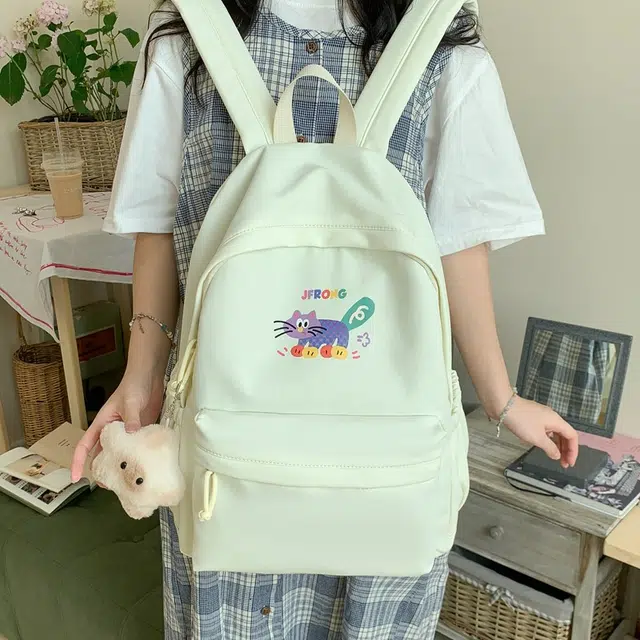 天才小熊 书包小学生大容量高颜值初中生 高中生 经典时尚小众设计 高级感 休闲拉链开合 尼龙布 双肩包 常规 小熊大号