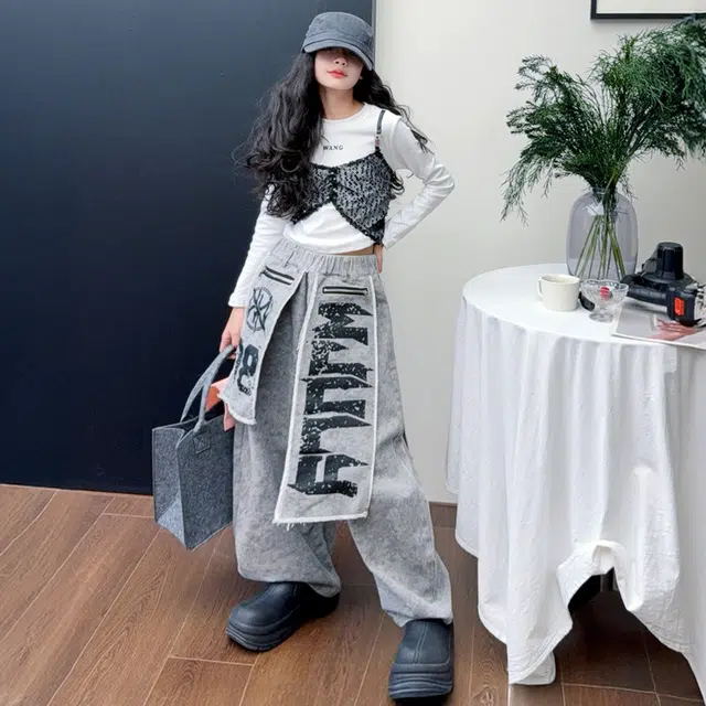 天才小熊休闲运动套装 女童春秋季拉链长条裤装大童潮牌小孩衣服 小女孩短袖洋气时髦 舒适帅气轻便