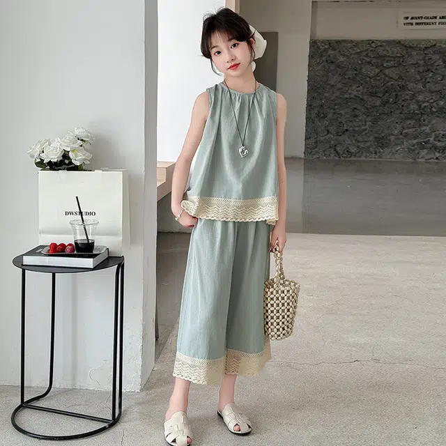 天才小熊休闲运动套装 女童夏季大童潮牌小孩衣服 小女孩短袖洋气时髦 漂亮 甜美 潮流