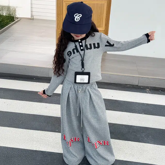 天才小熊休闲运动套装 女童春秋季可爱时尚大童潮牌小孩衣服 小女孩短袖洋气时髦 舒适帅气轻便