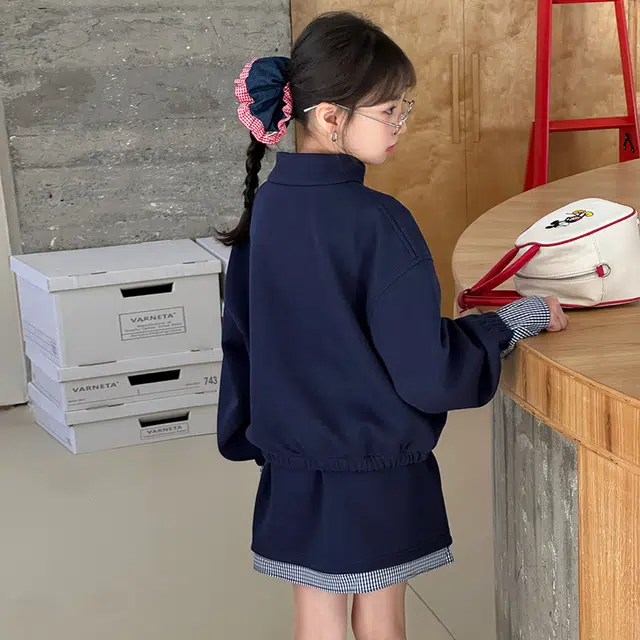 天才小熊休闲运动套装 女童春秋季刺绣狗大童潮牌小孩衣服 小女孩短袖洋气时髦 舒适帅气轻便