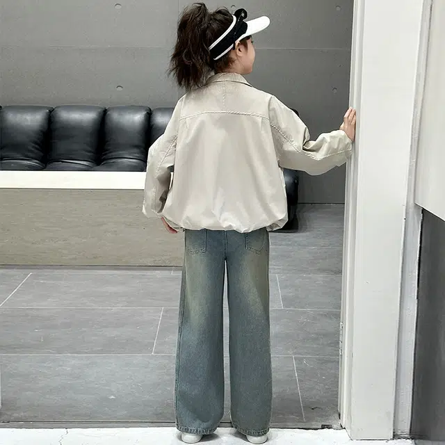 天才小熊休闲运动套装 女童春秋季韩版大童潮牌小孩衣服 小女孩短袖洋气时髦 舒适帅气轻便