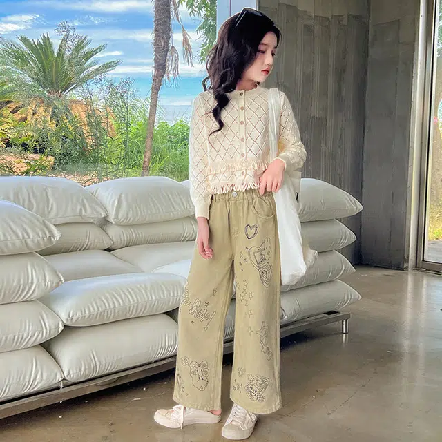 天才小熊休闲运动套装 女童夏季大童潮牌小孩衣服 小女孩短袖洋气时髦 漂亮 甜美 时尚 儿童款