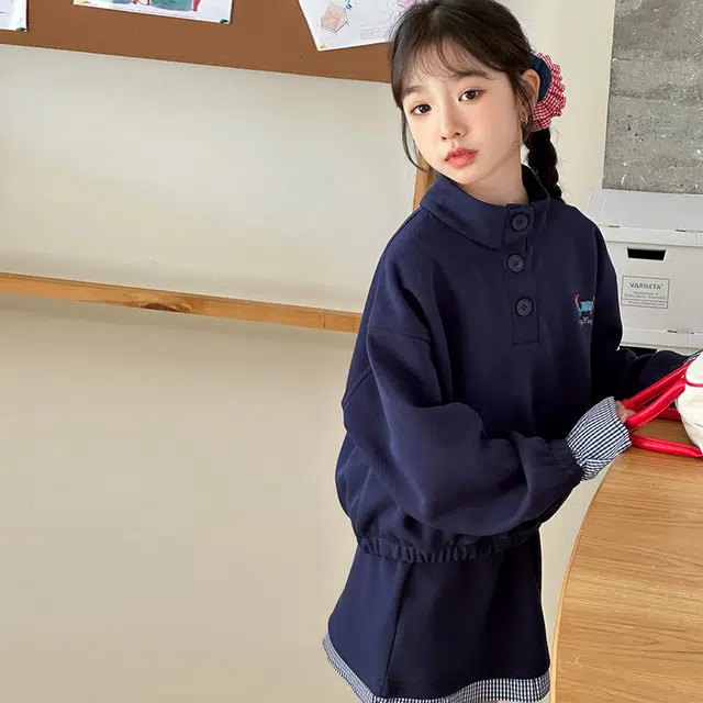 天才小熊休闲运动套装 女童春秋季刺绣狗大童潮牌小孩衣服 小女孩短袖洋气时髦 舒适帅气轻便