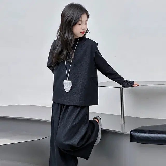 天才小熊休闲运动套装 女童春秋季时髦牛仔打底大童潮牌小孩衣服 小女孩短袖洋气 舒适帅气轻便