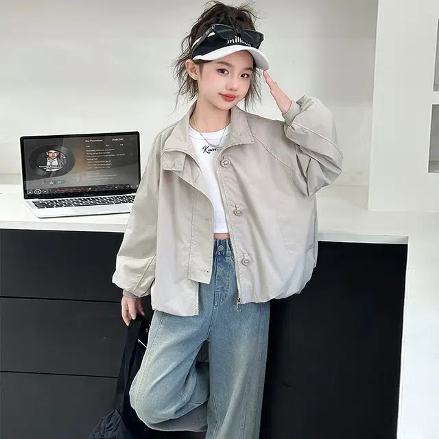 天才小熊休闲运动套装 女童春秋季韩版大童潮牌小孩衣服 小女孩短袖洋气时髦 舒适帅气轻便