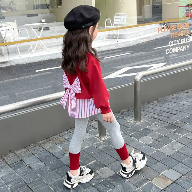 天才小熊休闲运动套装 女童春秋季大童潮牌小孩衣服 小女孩短袖洋气时髦 舒适帅气轻便