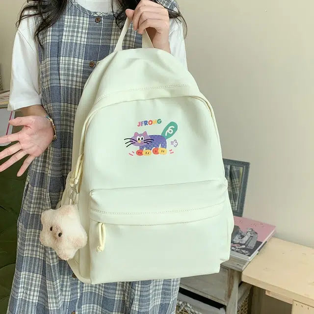 天才小熊 书包小学生大容量高颜值初中生 高中生 经典时尚小众设计 高级感 休闲拉链开合 尼龙布 双肩包 常规 小熊大号
