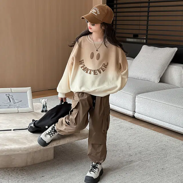 天才小熊休闲运动套装 女童春秋季大童潮牌小孩衣服 小女孩短袖洋气时髦 舒适帅气轻便时尚潮流百搭